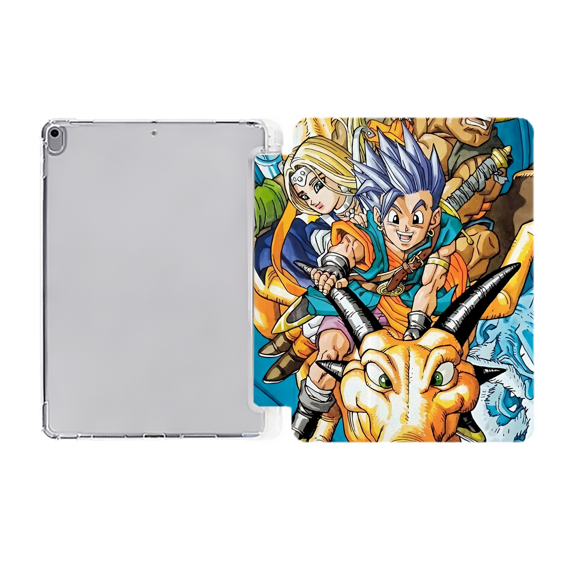 （画像用） ドラゴンクエスト Doragon Kuesuto Dragon Quest IPad ケース ペン収納付き 三つ折りスタンド PUレザー×シリコン 対応機種9.5/10.5/10.9インチ